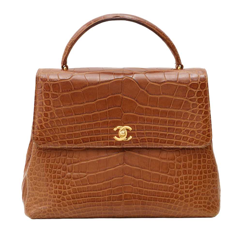 Chanel Brown Matte Crocodile Kelly Flap Bag