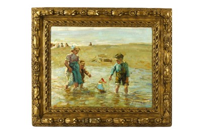 Lot 92A - HAYWOOD (20TH CENTURY) Children playing on the...