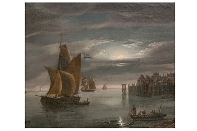 Lot 7 - MANNER OF AERT VAN DER NEER Moonlit shipping...