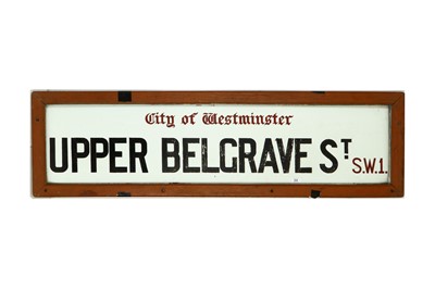 Lot 189 - A 1930s City of Westminster opal glass street...