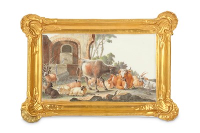 Lot 1 - A Meissen porcelain rectangular plaque, circa...