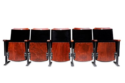 Lot 449 - ART DECO: A set of five Theatre Seats, metal,...