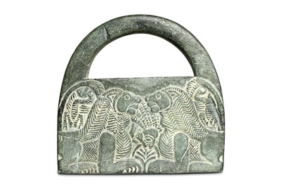 Lot 50 - A BACTRIAN CHLORITE HANDLED WEIGHT Circa late...