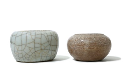 Lot 208 - TWO CHINESE CRACKLE-GLAZED BRUSH WASHERS. Qing...