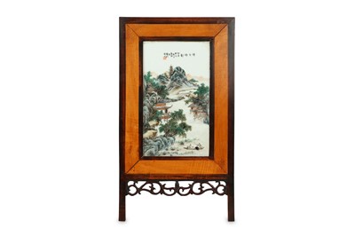 Lot 529 - A CHINESE RECTANGULAR FAMILLE ROSE 'LANDSCAPE'...