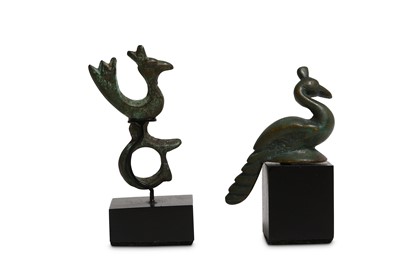 Lot 97 - TWO BRONZE BIRDS Circa 2nd Century A.D. or...