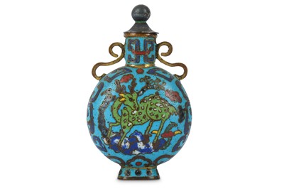 Lot 277 - A CHINESE CLOISONNÉ ENAMEL 'LONGEVITY' SNUFF...