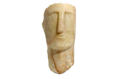 Lot 83 - A SOUTH ARABIAN ALABASTER HEAD Circa 1st...