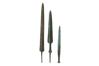 Lot 43 - THREE BRONZE BLADES Circa 1st Millennium B.C....