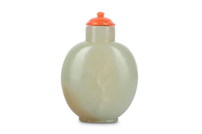 Lot 461 - A CHINESE PALE CELADON JADE SNUFF BOTTLE. Qing...