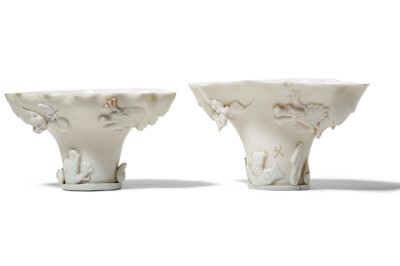 Lot 78 - TWO CHINESE BLANC-DE-CHINE LIBATION CUPS....