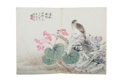 Lot 320 - AN ALBUM OF TWELVE CHINESE PAINTING LEAVES....