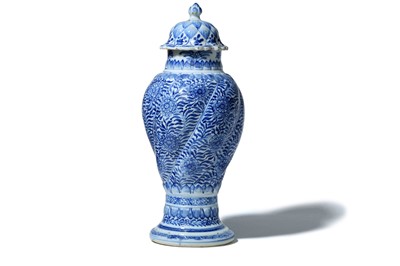Lot 375 - A CHINESE BLUE AND WHITE BALUSTER VASE AND...