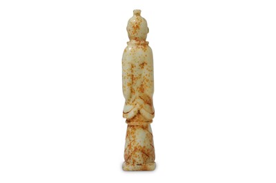 Lot 199 - A CHINESE JADE FIGURE OF A STANDING OFFICIAL....