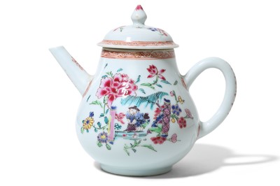 Lot 345 - A CHINESE FAMILLE ROSE TEAPOT AND COVER.  ...