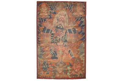 Lot 136 - A LARGE TIBETAN THANGKA. Tibet, 19th Century....