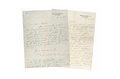 Lot 213 - Delius (Frederick) & Jelka Letter from...