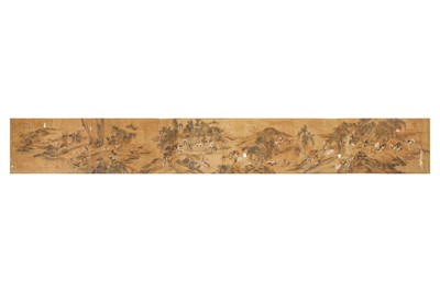 Lot 322 - A CHINESE HANDSCROLL PAINTING OF HORSES...