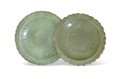 Lot 211 - TWO CHINESE LONGQUAN CELADON DISHES. Ming...