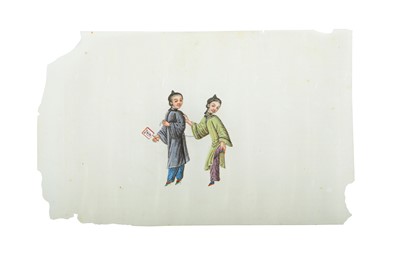 Lot 331 - A CHINESE PITH PAINTING ALBUM. Late Qing...