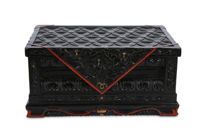Lot 236 - A CHINESE LACQUER-WOOD RECTANGULAR STAND. Late...