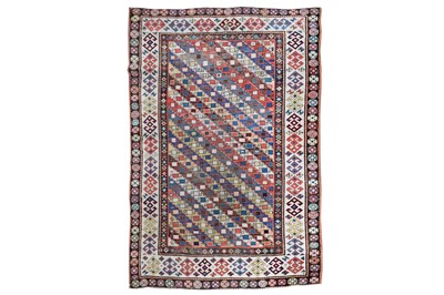 Lot 3 - AN ANTIQUE GENJE RUG, SOUTH CAUCASUS approx:...