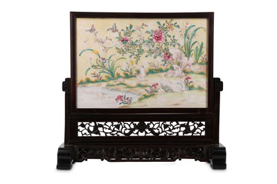 Lot 260 - A CHINESE CANTON ENAMEL 'QUAILS' TABLE...
