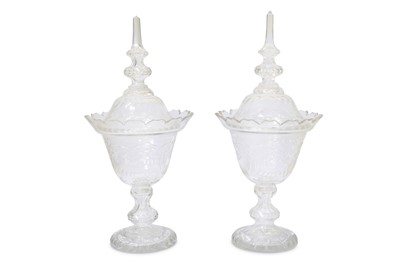 Lot 991 - A pair of 19th Century Bohemian clear cut...