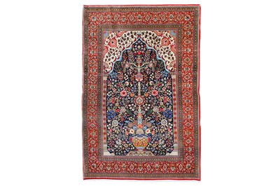 Lot 40 - A VERY FINE QUM PRAYER RUG, CENTRAL PERSIA...
