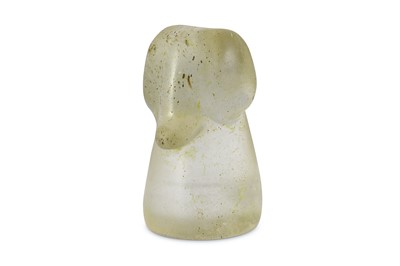 Lot 261 - A CARVED ROCK-CRYSTAL CHESS GAMING PIECE