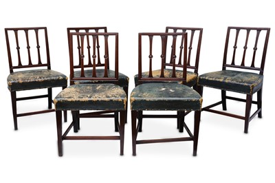 Lot 497 - A set of six George III Sheraton style...