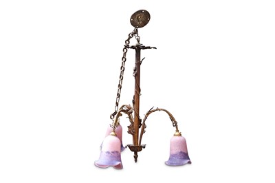 Lot 219 - An early 20th century gilt metal chandelier,...