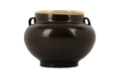 Lot 188 - A CHINESE BROWN-GLAZED JAR. The tapered ovoid...