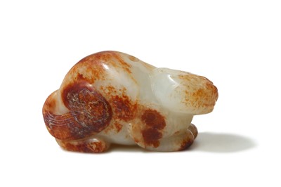 Lot 177 - A CHINESE PALE CELADON JADE 'CAT' PENDANT....