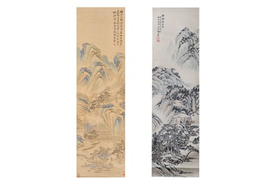 Lot 397 - TWO CHINESE HANGING SCROLLS BY ZHANG WENSHU...