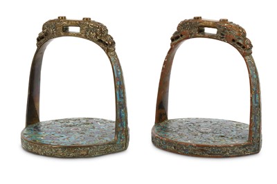 Lot 199 - A PAIR OF CHINESE CLOISONNÉ ENAMEL 'DRAGON'...