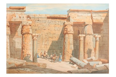 Lot 20 - CARL WERNER (GERMAN 1808-1894) Courtyard of...