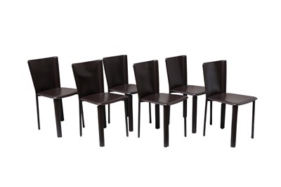 Lot 700 - Frag: A set of six dining chairs, steel frames...