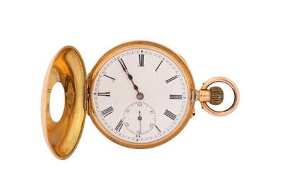 Lot 83 - AN 18K HALF HUNTER POCKET WATCH. Date: Circa...