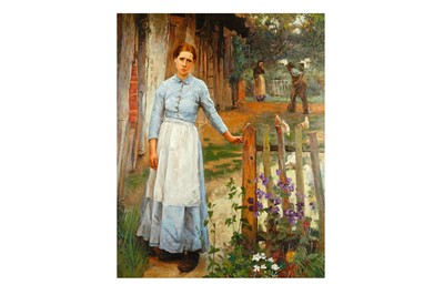 Lot 130A - AFTER SIR GEORGE CLAUSEN The Girl at the Gate...