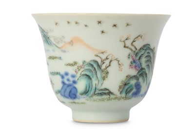 Lot 265 - A CHINESE WUCAI MONTH CUP. Qing Dynasty,...