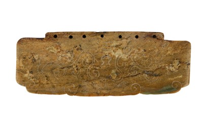 Lot 224 - A CHINESE HARDSTONE 'CHILONG' CHIME. Of...