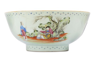 Lot 367 - A CHINESE FAMILLE ROSE 'MASONIC' PUNCH BOWL....
