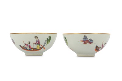 Lot 55 - A PAIR OF FAMILLE ROSE SGRAFFITO-GROUND...