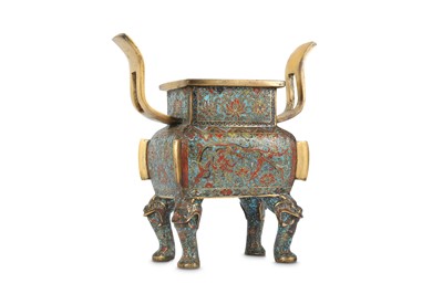 Lot 122 - A CHINESE CLOISONNÉ ENAMEL 'DRAGON' INCENSE...