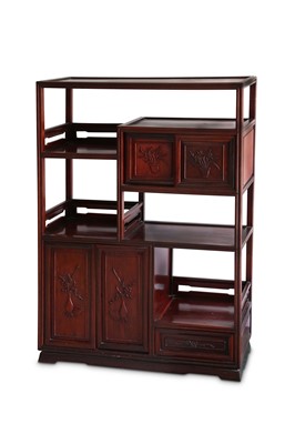 Lot 288 - A CHINESE WOOD CABINET. Late Qing Dynasty....