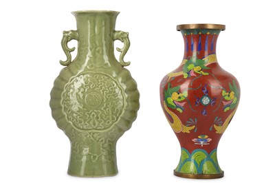 Lot 509 - A CHINESE LONGQUAN CELADON 'BAJIXIANG' VASE....