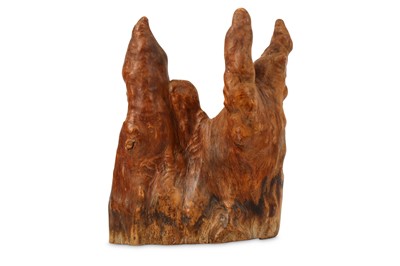 Lot 250 - A CHINESE WOOD SCHOLAR'S ROCK. Formed as a...