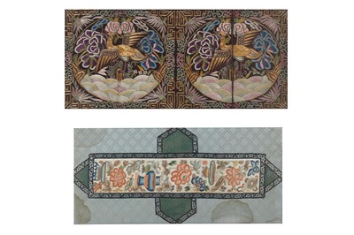 Lot 304 - A PAIR OF CHINESE EMBROIDERED SEVENTH CIVIL...