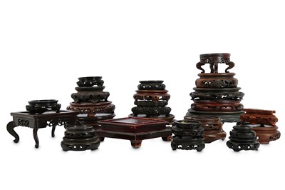 Lot 227 - A COLLECTION OF CHINESE WOOD STANDS. Qing...